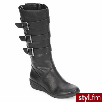 Clarks BUTY MAZY FRESCO CzARNY / Leather - Kozaki Buty Moda