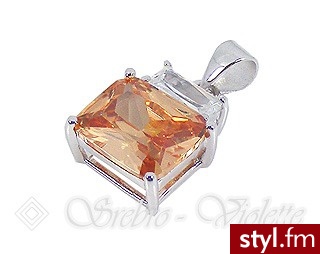 Violette Srebrna zawieszka z przepiekną cyrkonią B654 - Wisiorki Biżuteria Moda