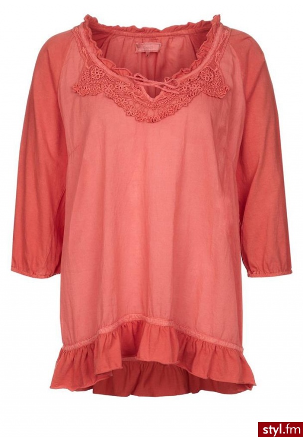 Cream ANUSKA Tunika czerwony Odcienie czerwieni - Tuniki Ciuchy Moda