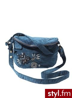 Soft velvet handbag - Ink blue - Promod. Pobrano ze strony: http://www.promod.co.uk/accessories/bags/soft-velvet-handbag-ink-blue-R1290015019.html - Pozostałe Torebki Moda