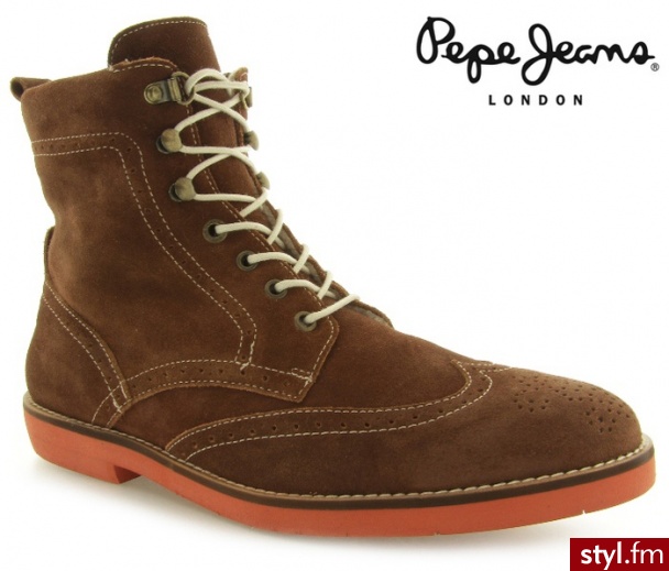 Pepe Jeans BOTKI MURDOCK COGNAC SUEDE - Botki Buty Moda
