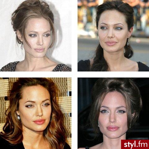 angelina jolie - Wieczorowe Średnie Fryzury