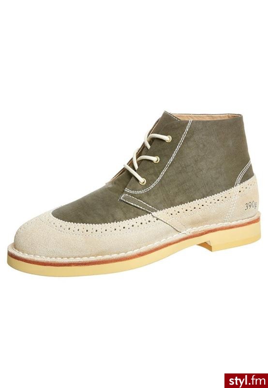 Gram 390g Botki sznurowane zielony (14) - Botki Buty Moda