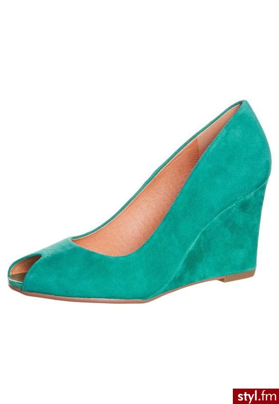 Carma Shoes Szpilki Peep Toe zielony (13019) - Szpilki Buty Moda