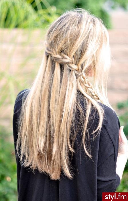 Blond Warkocze Proste Na co dzień Długie Fryzury