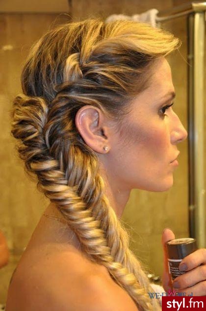Blond Warkocze Kręcone z grzywką Ślubne Długie Fryzury
