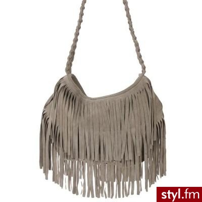 JJ Winters Grey Suede Fringe Bag - Polyvore. Pobrano ze strony: http://www.polyvore.com/jj_winters_grey_suede_fringe/thing?id=11517165 - Pozostałe Torebki Moda