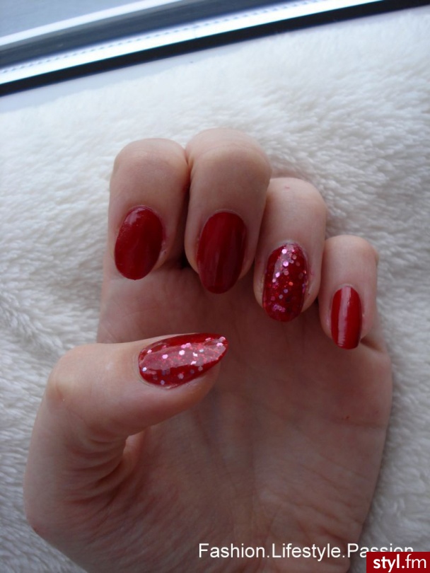 my shiny red nails <3 - Naturalne Paznokcie