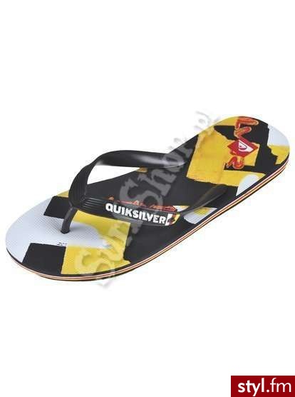 QUIKSILVER KLAPKI MOLOKAI X FIRE 2012 47 BLACK/RED/YELLOW- MĘSKIE - Klapki Buty Moda