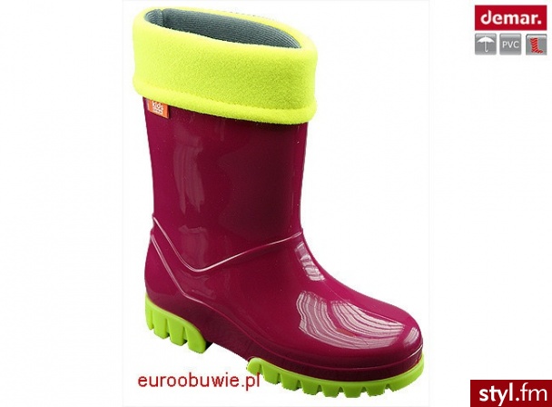 DEMAR Obuwie Dziecięce Kalosze DM-034-TLF-B Fioletowy - Kalosze Buty Moda