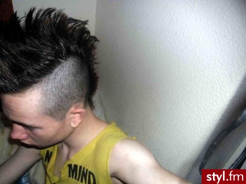 Czarne Punk Rock Alternatywne Krótkie Męskie Fryzury
