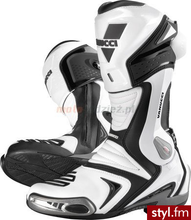 Vanucci Buty motocyklowe RV4 czarno-białe - Pozostałe Buty Moda