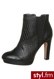 Bronx Botki na platformie czarny (33531) - Koturny Buty Moda