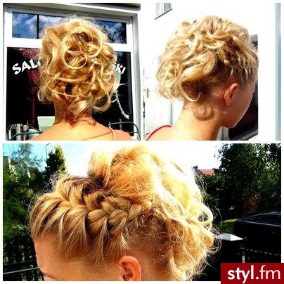 Blond Upięcie Kręcone z grzywką Wieczorowe Długie Fryzury