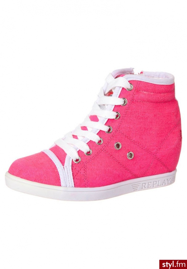Replay Botki sznurowane różowy GBP04202C0002T - Botki Buty Moda