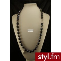 Pearl Line Naszyjnik z wielkich pereł typu Rice z cyrkoniami zsc - Naszyjniki Biżuteria Moda