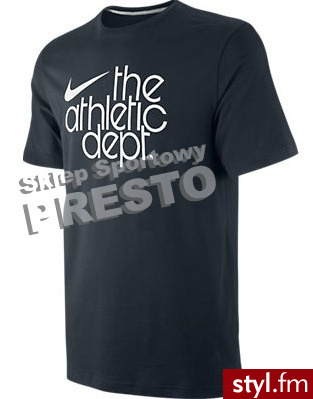 Nike Koszulka męska Ath Dept Swoosh granatowo-biały - Sportowe Buty Moda
