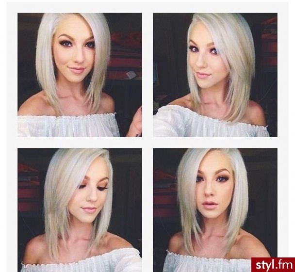 Blond Rozpuszczone Proste Na co dzień Średnie Fryzury