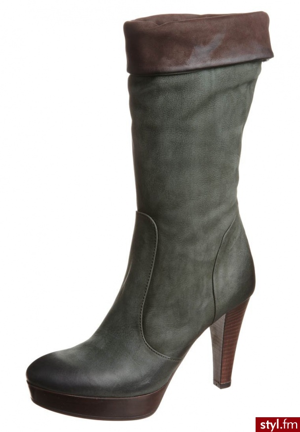 Mai Piu Senza Kozaki  zielony - Kozaki Buty Moda