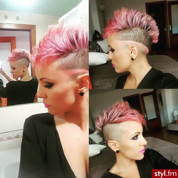 Różowe Punk Rock Alternatywne Krótkie Fryzury