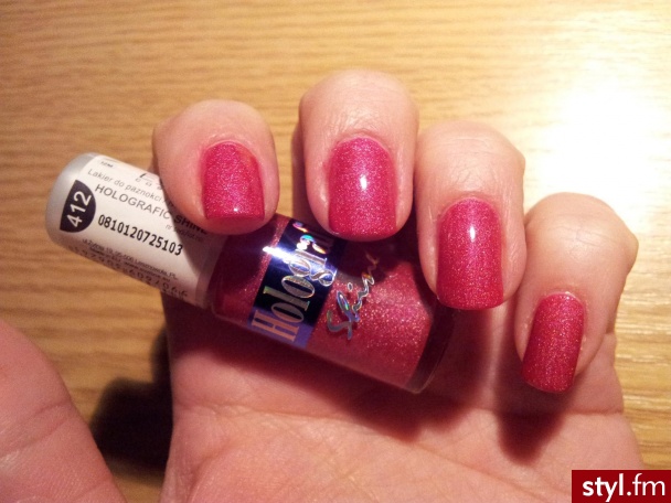 Eveline holografic shine 412 - Kwadratowe Naturalne Paznokcie