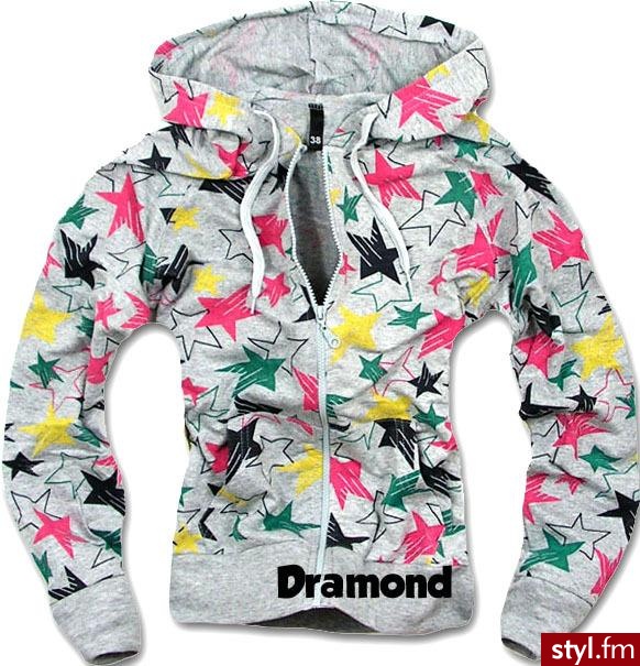 modna bluza firmy H&M. Z przodu posiada dwie kieszenie. Z kapturem. Zapinana na suwak - Pozostałe Ciuchy Moda