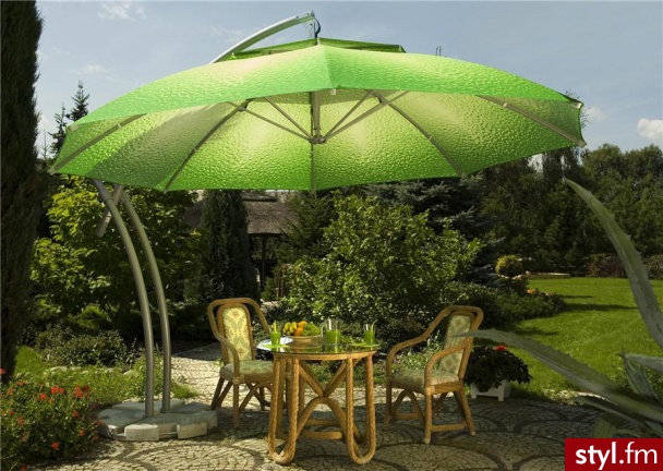 Litex Parasol Ibiza Okrągły o Średnicy 4,2m Lemon Komplet z Podstawą - Parasole Dodatki Moda
