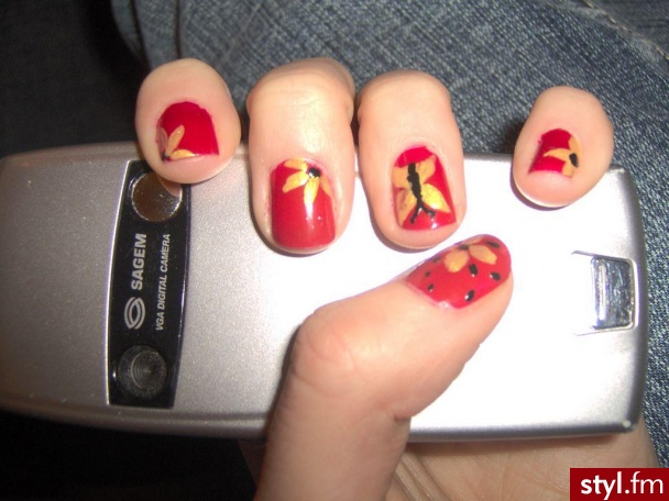 Autor: melisa16 kwiatki i motylki. Autor: <b>melisa16</b><br /> - Paznokcie