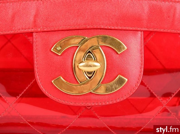 Czerwona,przezroczysta torebeczka od Chanel. - Pozostałe Torebki Moda