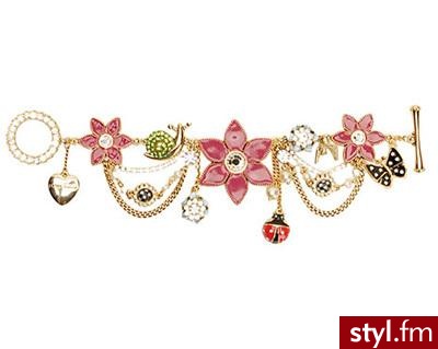 Dzięki tej bransoletce od Betsey Johnson z pewnością znajdziemy się bliżej natury. :) Motyle, biedronka, ślimaczek, kwiatki... Cena tego cudeńka to "tylko" $110 ;) - Pozostałe Dodatki Moda