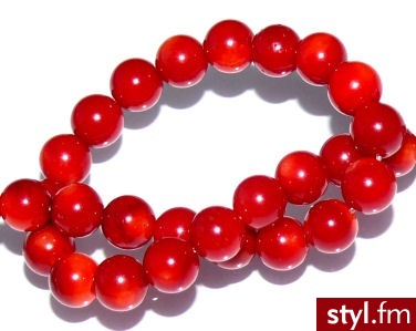 Koral Naturalny Kule 5mm Malinowe - Korale Biżuteria Moda