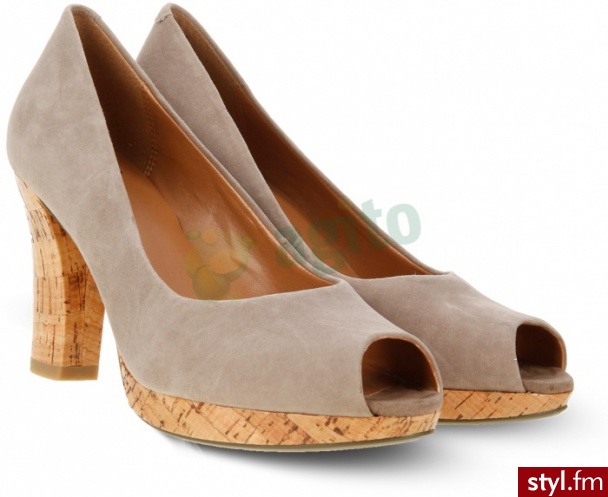 CLARKS Szpilki adina kendra zamszowe szare 207962 - Szpilki Buty Moda