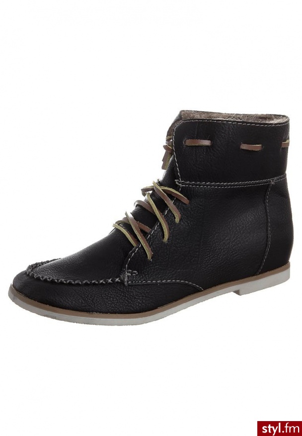 Zign Botki sznurowane czarny - Botki Buty Moda