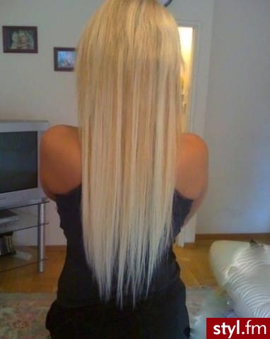 blond proste długie - Blond Rozpuszczone Proste Na co dzień Długie Fryzury