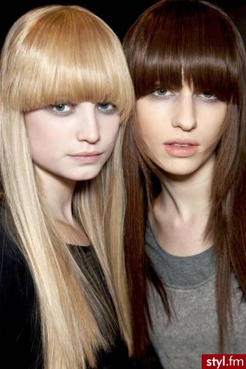 Blond Rozpuszczone Proste z grzywką Na co dzień Długie Fryzury
