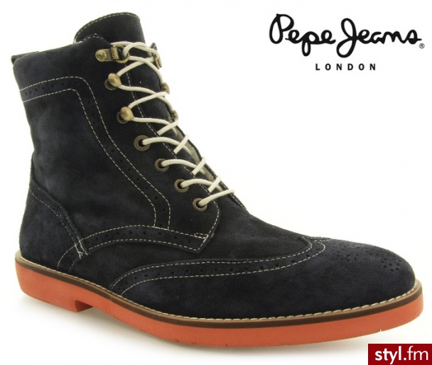 Pepe Jeans BOTKI MURDOCK NAVY SUEDE - Botki Buty Moda