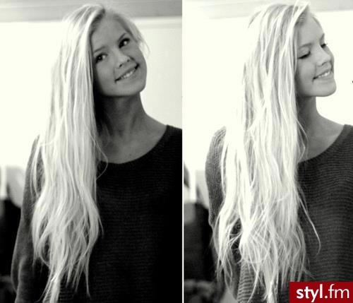 Blond Rozpuszczone Proste Na co dzień Długie Fryzury