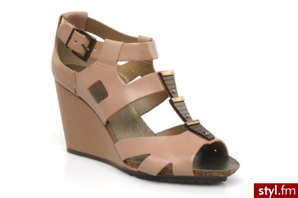 Clarks SANDAŁY G2 TOILE W BY (BEŻOWY) (Beżowy) - Koturny Buty Moda