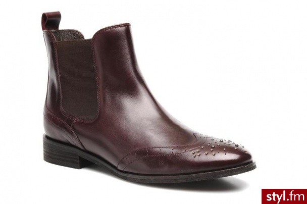 Georgia Rose PÓŁBUTY I BOTKI TEMAGO BY (Bordowy) - Botki Buty Moda