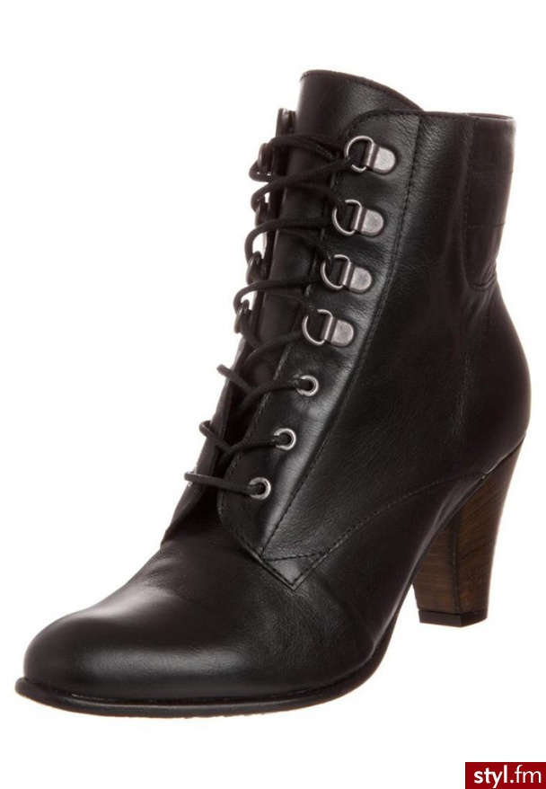 Taupage Botki sznurowane czarny (19434) - Botki Buty Moda