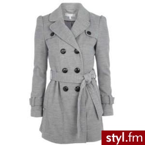 Light grey belted winter coat - Red Herring - Polyvore. Pobrano ze strony: http://www.polyvore.com/cgi/thing?id=26235804 - Pozostałe Ciuchy Moda