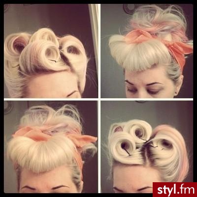 Blond Upięcie Kręcone z grzywką Na co dzień Średnie Fryzury