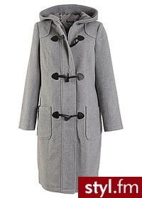 Bonprix Płaszcz wełniany jasnoszary melanż 968351_4562 - Płaszcze Okrycia Moda