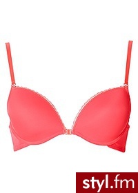 Bonprix Biustonosz push up pomarańczowy neonowy 904519_19269 Odcienie czerwieni - Biustonosze Bielizna Moda