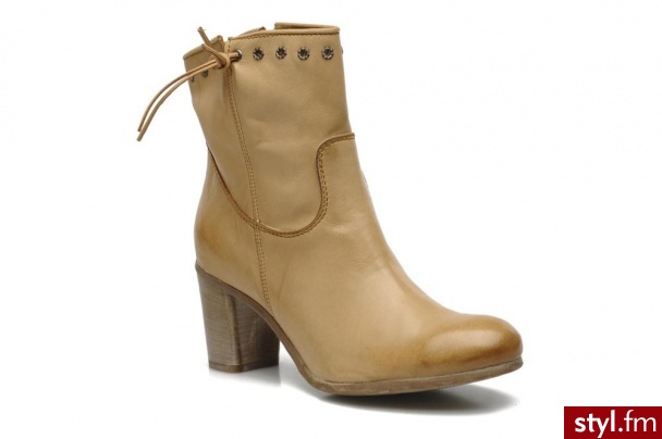 MANAS PÓŁBUTY I BOTKI MONRO BY (Beżowy) - Botki Buty Moda