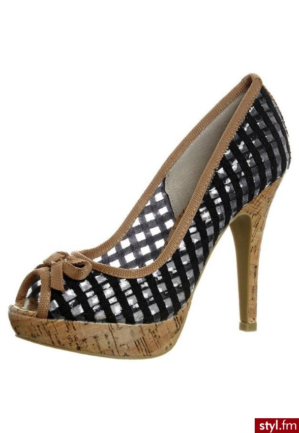 CAFèNOIR Szpilki Peep Toe czarny - Szpilki Buty Moda