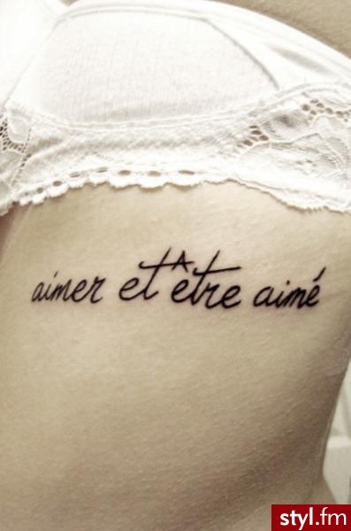 "aimer et être aimé" / “love and be loved” / "kochaj i bądź kochanym" - Tatuaże