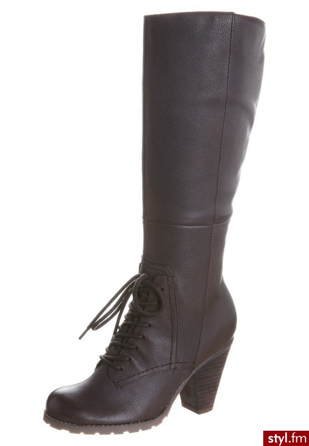 Hush Puppies REVIVE Kozaki sznurowane brązowy - Kozaki Buty Moda