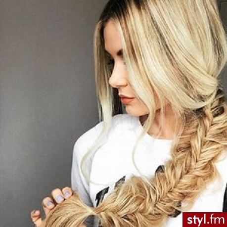 Blond Warkocze Proste Na co dzień Długie Fryzury