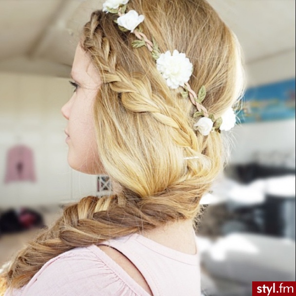 Blond Warkocze Proste Na co dzień Długie Fryzury